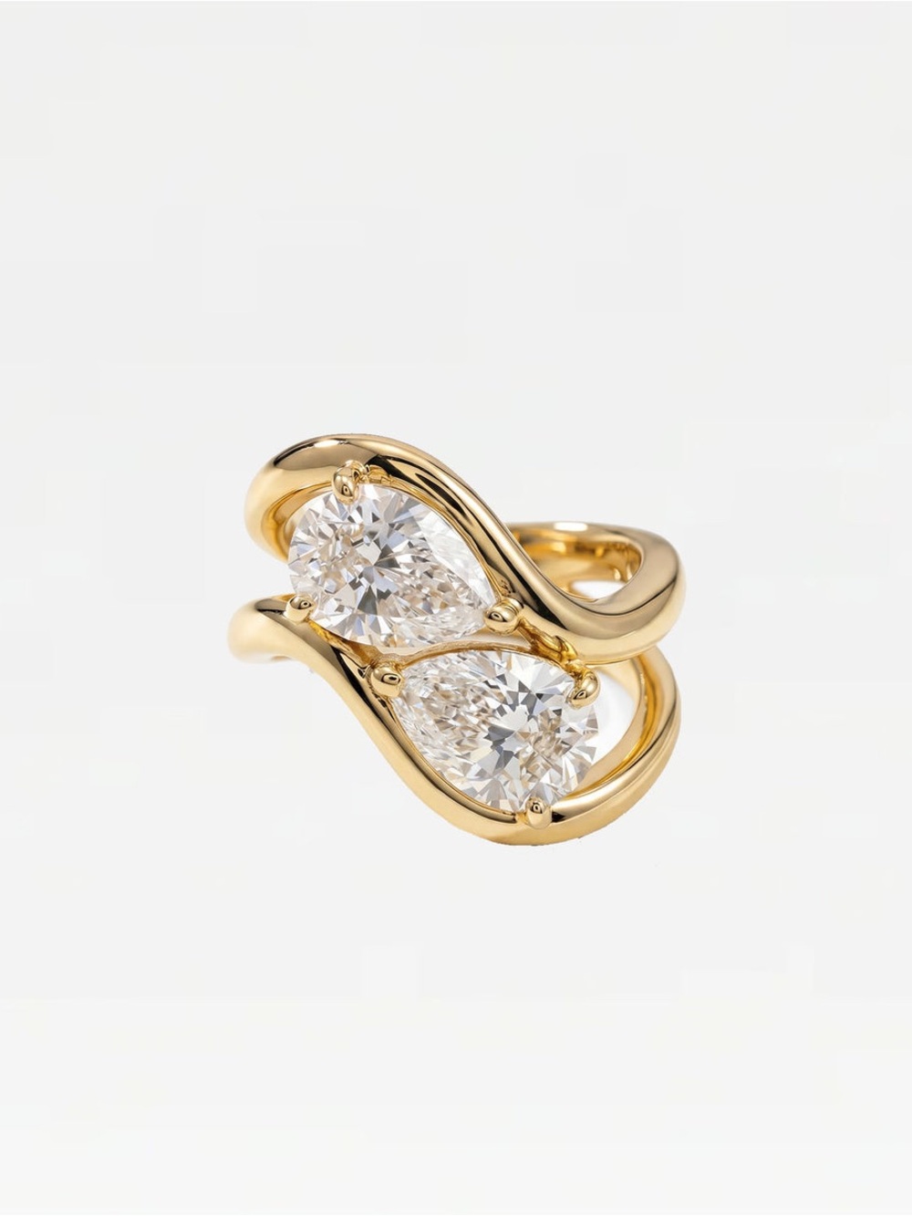 The M Jewelers Pear Stone Ring Set Gold - Size 6